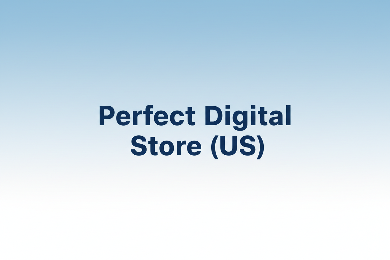 add a stock image with only these words : Perfect Digital Store (US). add a subtle background color