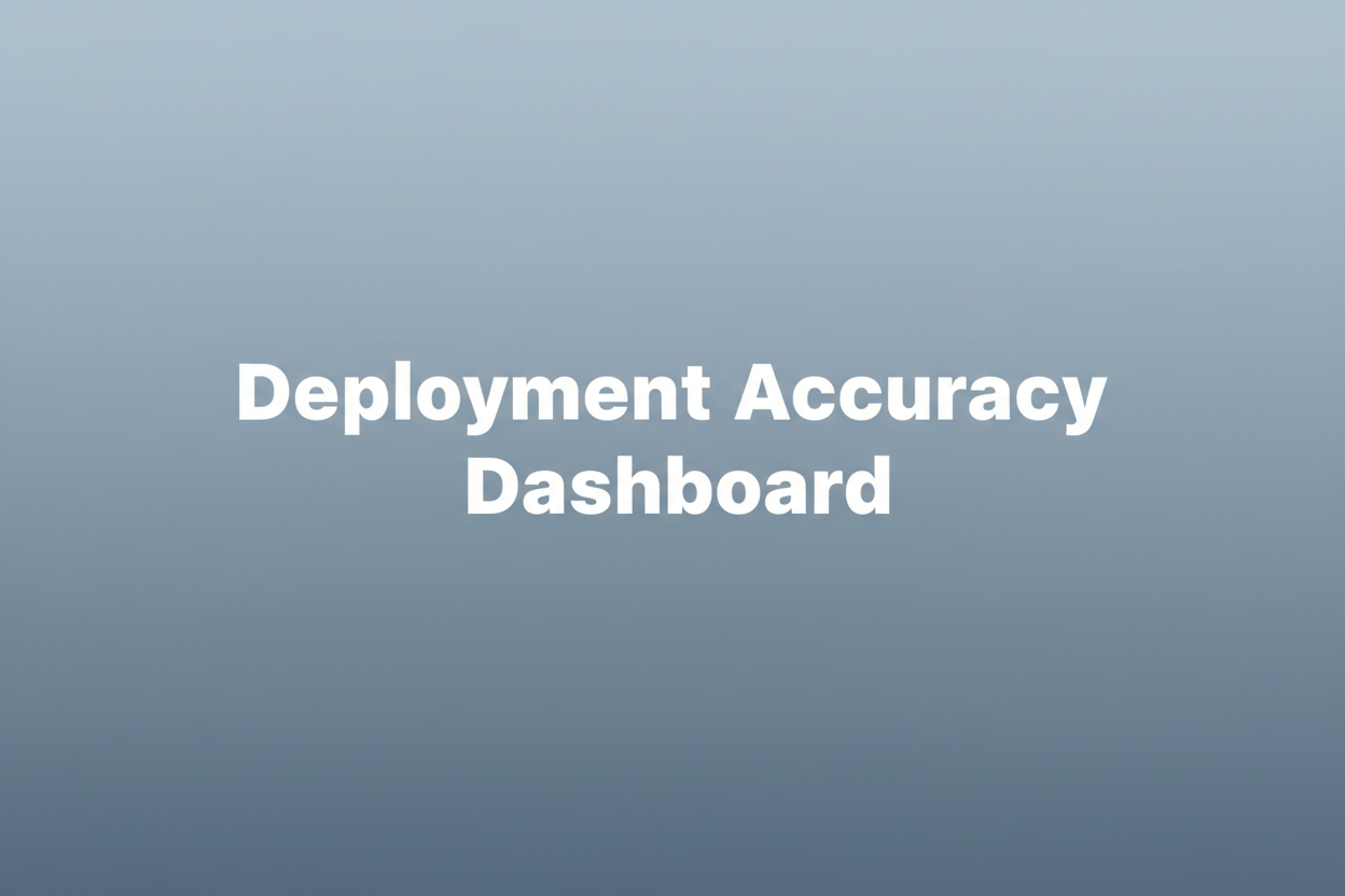 generate a stock image with only these words : Deployment Accuracy Dashboard. add a subtle background color
