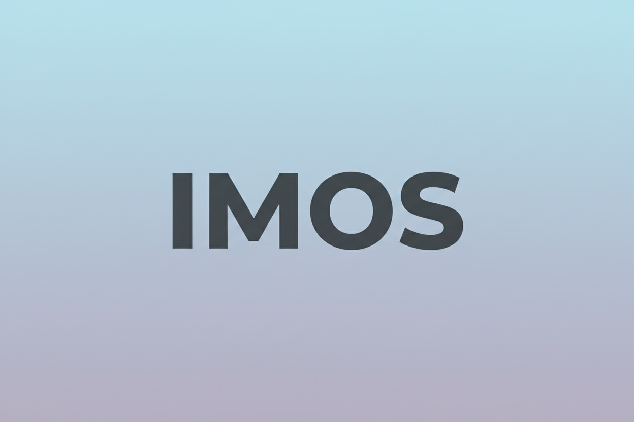 generate a stock image with only these words :  IMOS . add a subtle background color