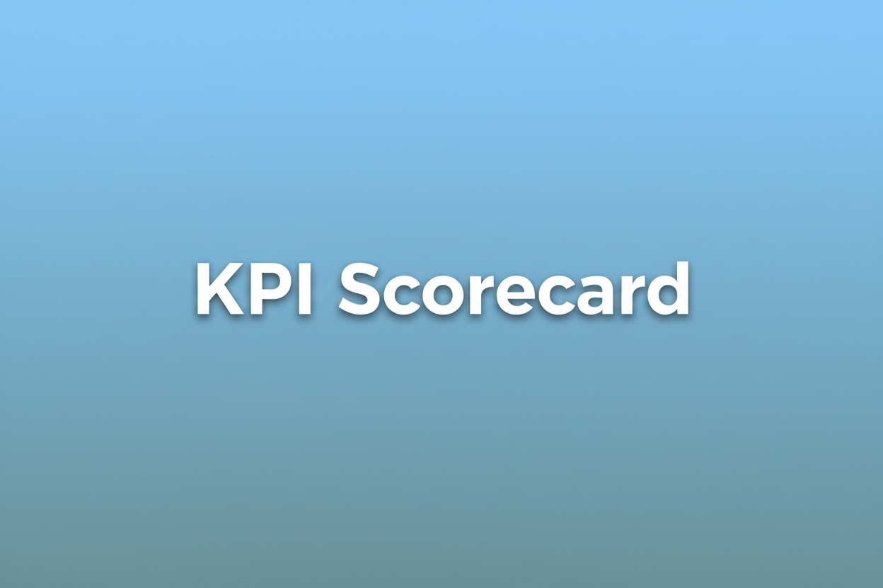 generate a stock image with only these words : KPI Scorecard . add a subtle background color