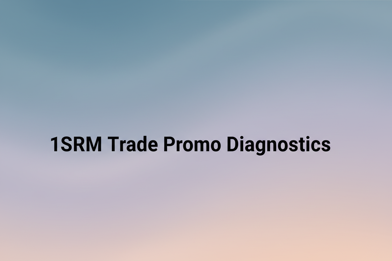 Generate stock image with only these words "1SRM Trade Promo Diagnostics" ..Add a background which is plain and simple and gradient 
