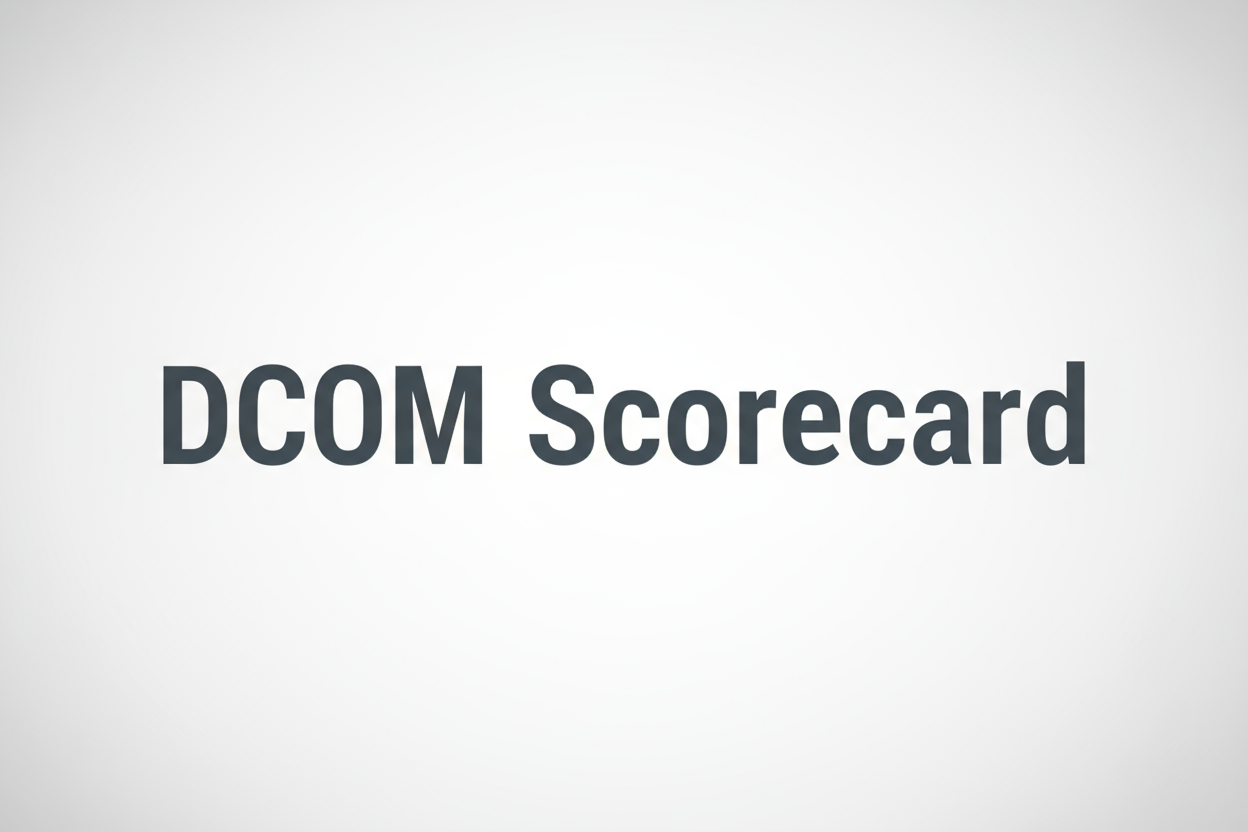 stock image with only words DCOM Scorecard no subheader