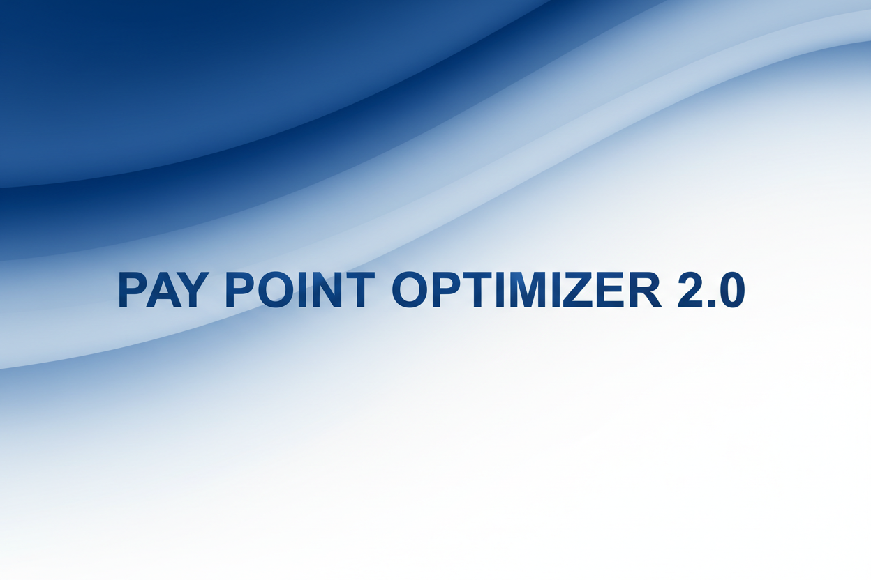 stock image with only words Pay Point Optimizer 2.0Â no sub header